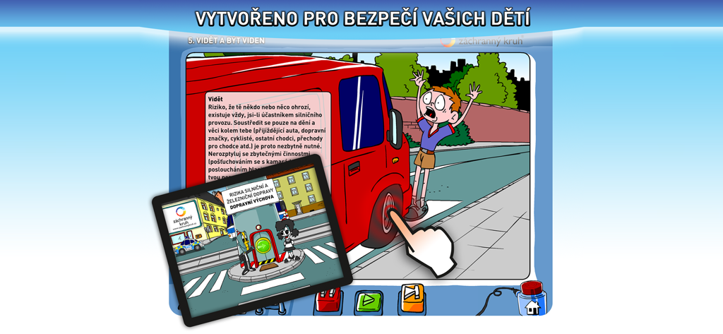 Dopravní výchova - Interaktive Lektion zur Straßensicherheit für Kinder in der App Dopravni vychova