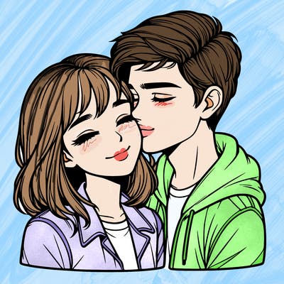 realistic girl and boy  love