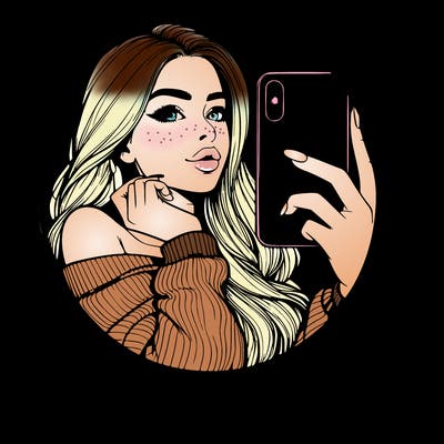 realistic girl taking mirror selfie beautiful