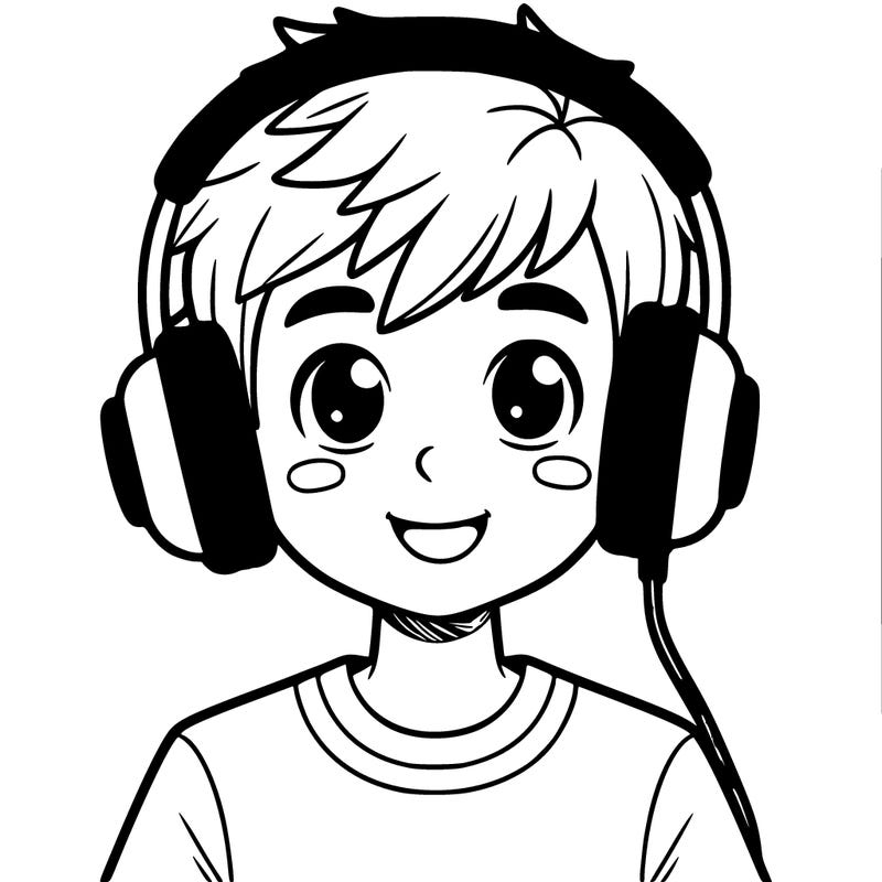 boy with headphones on