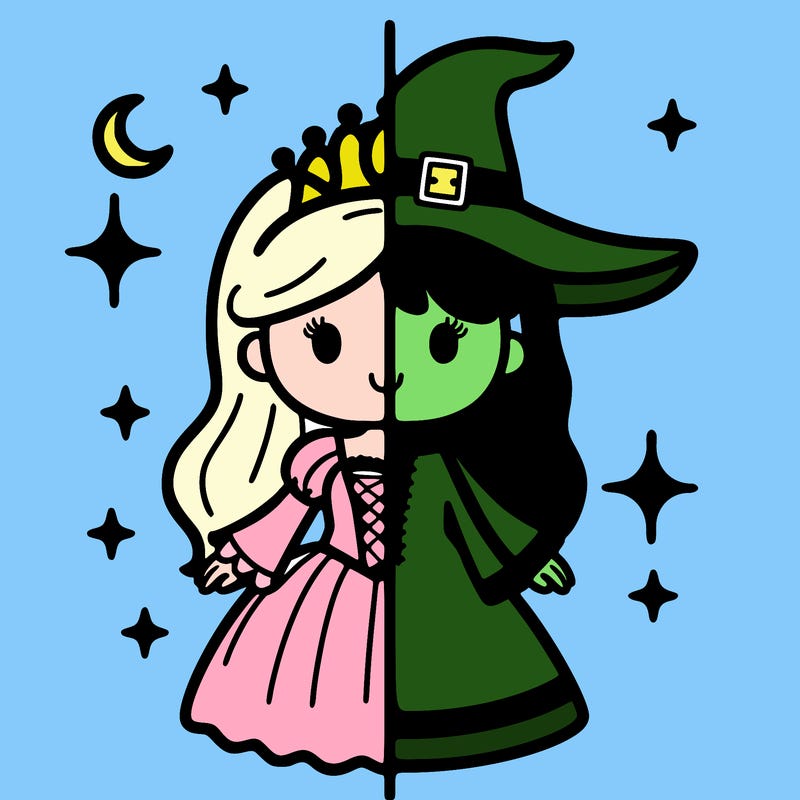 split princess and witch