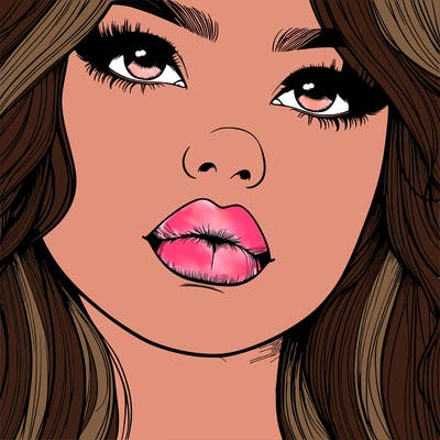 really realistic girl with lips