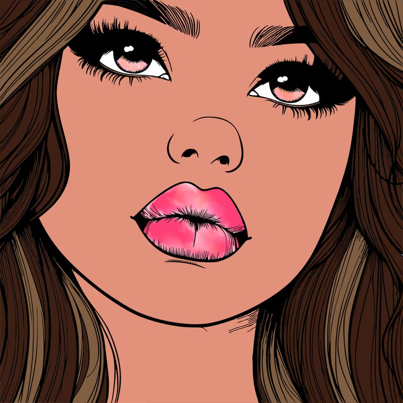 really realistic girl with lips