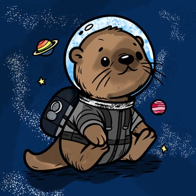 otter in a space suit