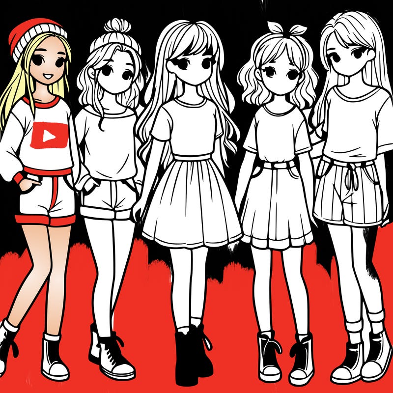 a group of five girls