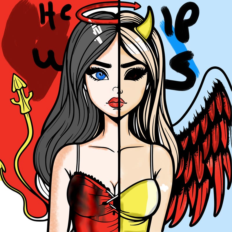 devil vs angel realistic girl