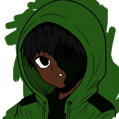 manga character with a hoodie