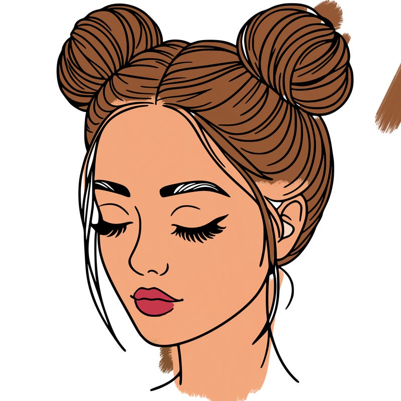 woman with hair buns