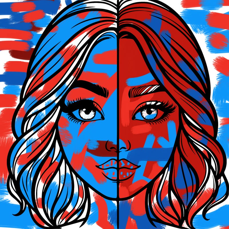 realistic girl split half