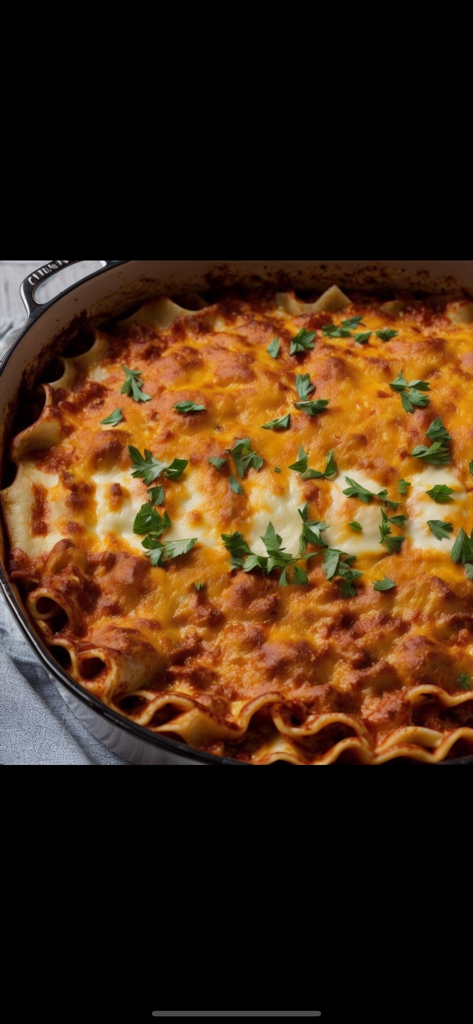 Una imagen generada por IA de una lasaña con la palabra SMILE oculta en el queso.