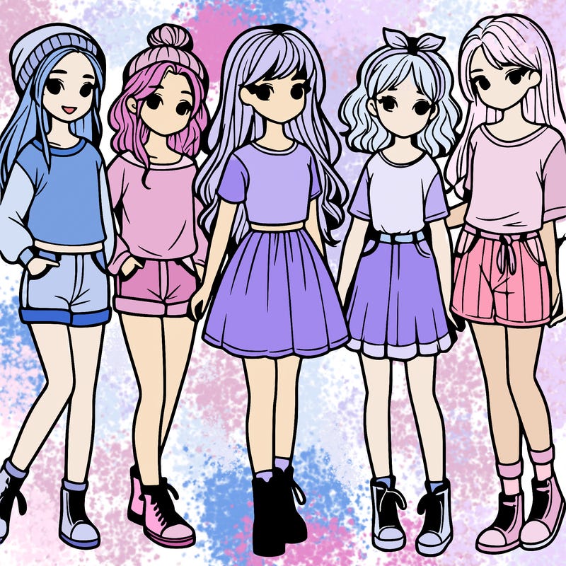 a group of five girls