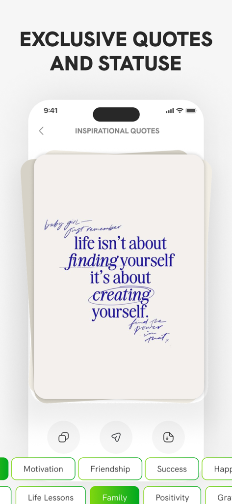 Inspirierende Zitate und Status-Oberfläche in der Dual Messenger App