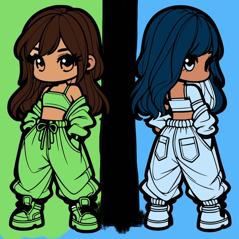 girl in crop top and baggy pants