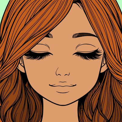 realistic girl with eyes closed