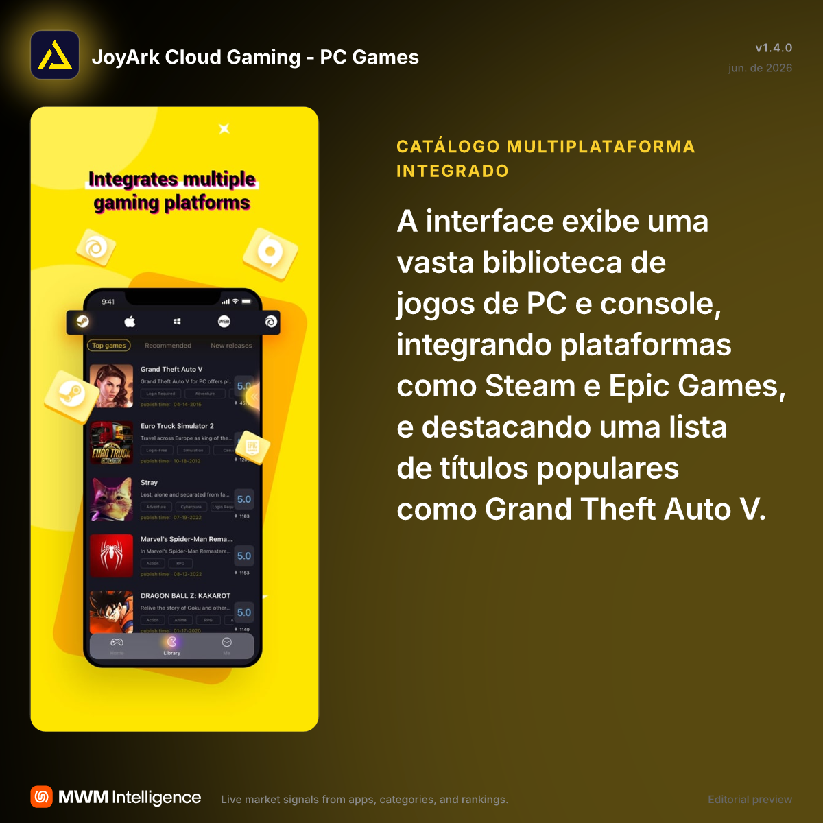 JoyArk Cloud Gaming - Jogos PC - App Utilidades | MWM