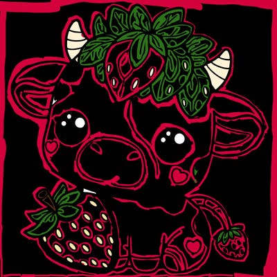 cute strawberry cow