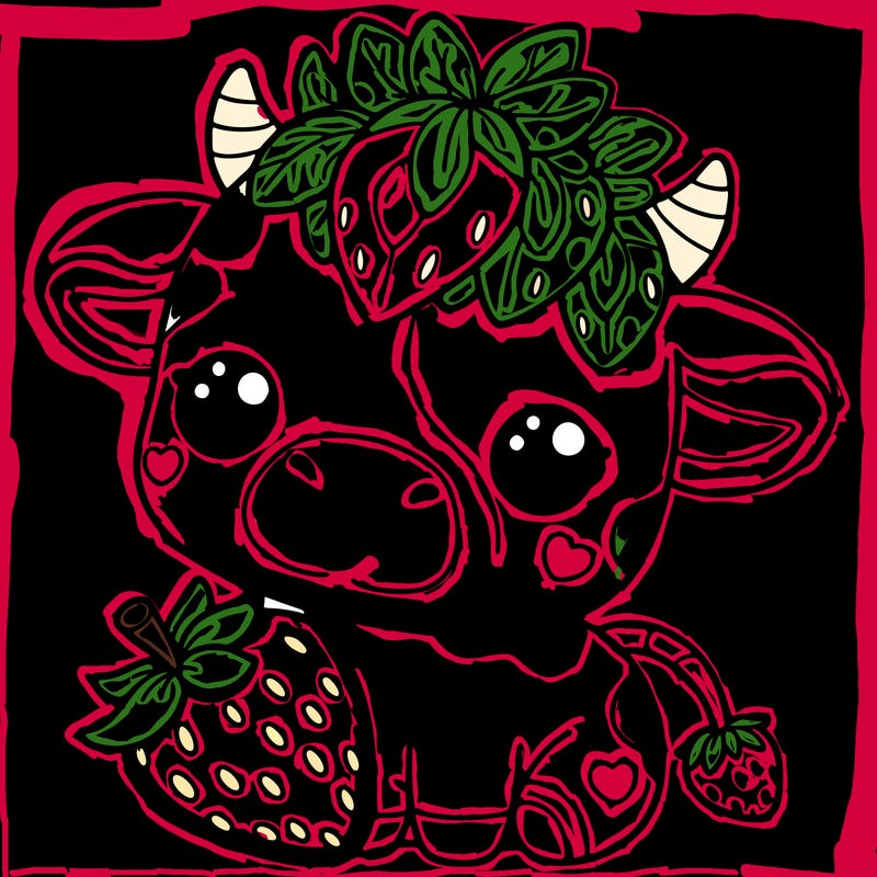 cute strawberry cow