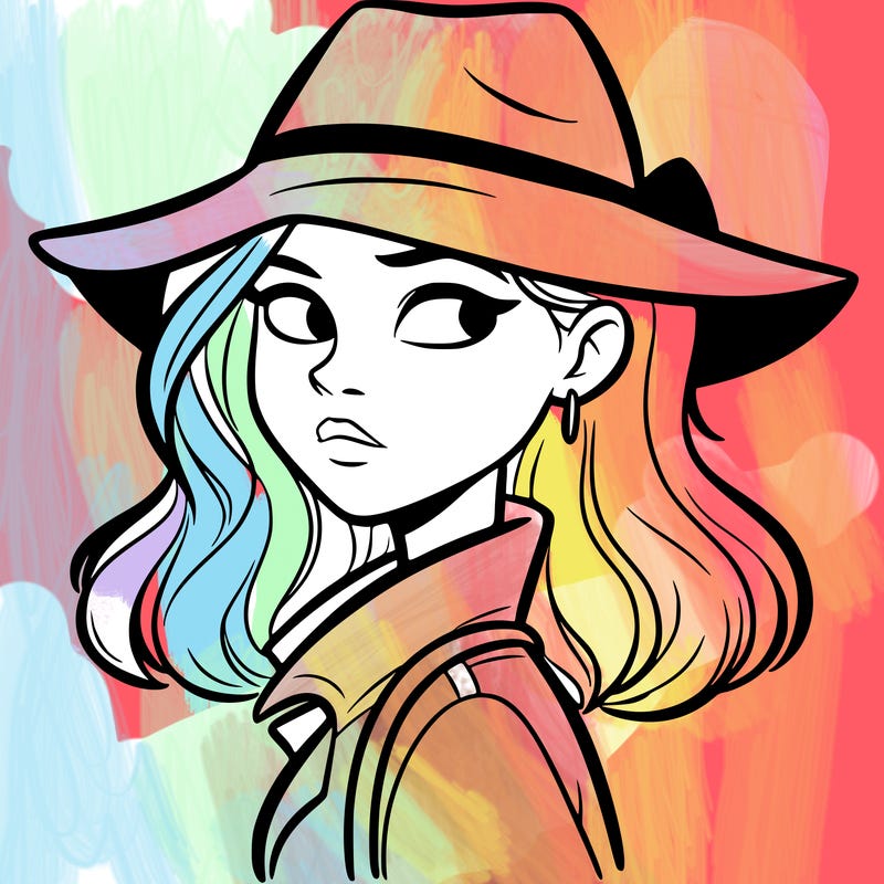 mysterious girl looking sideways