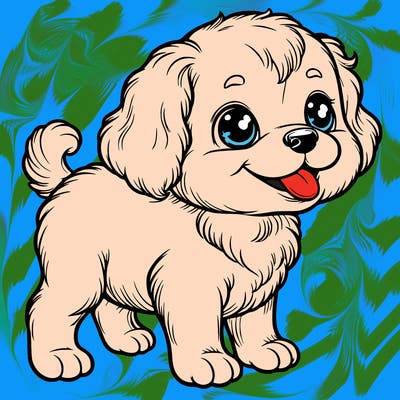 cute realistic puppy