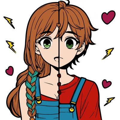 realistic girl boy split