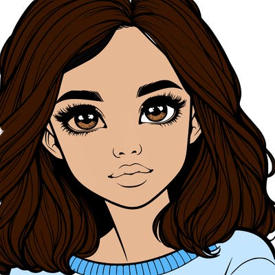 realistic girl whith cute eyes