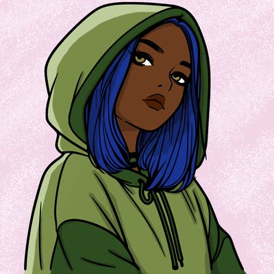 a realistic girl in a hoodie