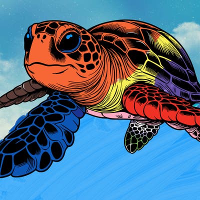 realistic sea turtle