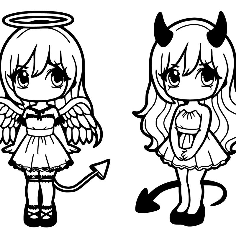 angel and devil girl
