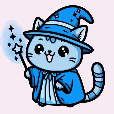 cute cat wizard