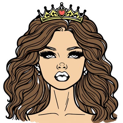 glinda realistic with lips and crown