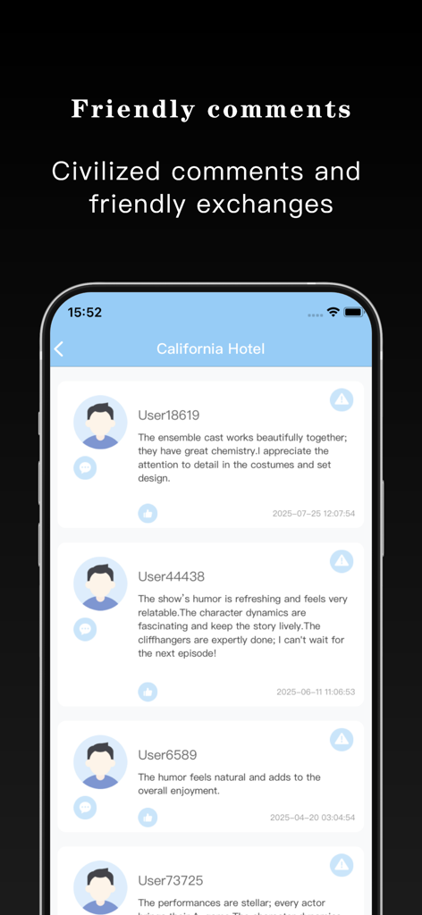 Korean Drama and Film Treasure - A screenshot of the friendly community comment section for a drama in the Korean Drama and Film Treasure app.