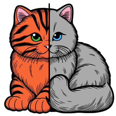 realistic split cat