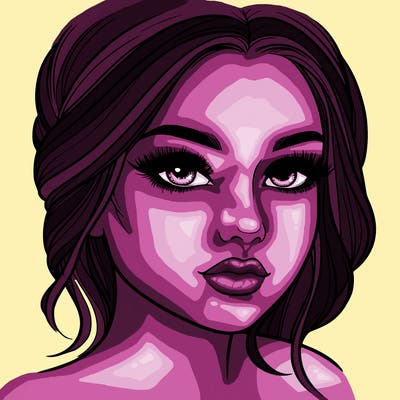 a realistic girl with makeup