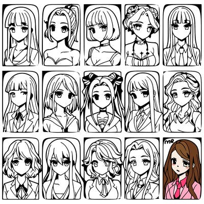 girls that look diffrent anime