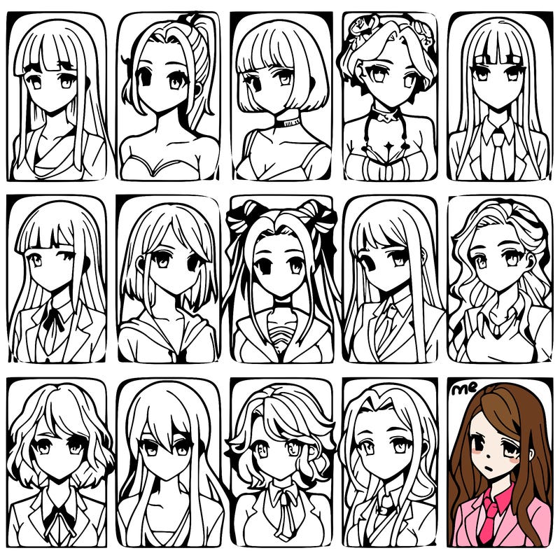 girls that look diffrent anime