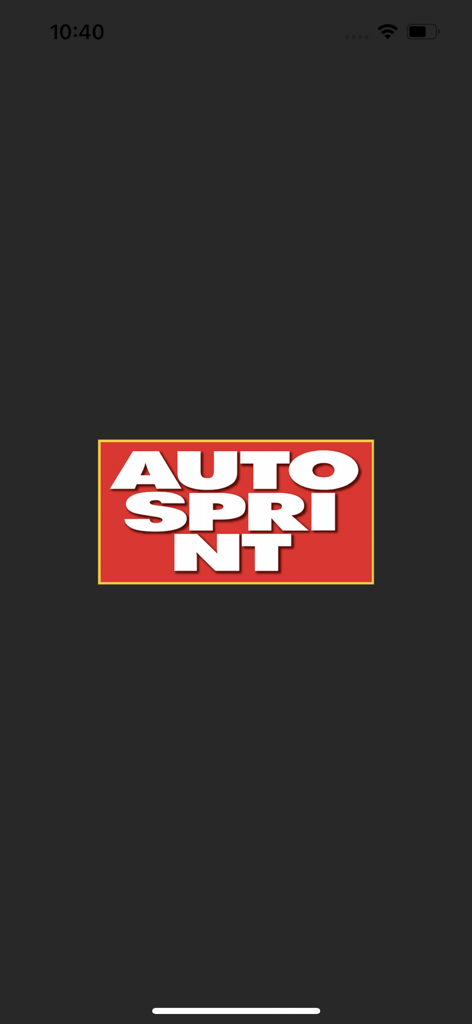 Autosprint plus App Splash Screen mit dem Zeitschriftenlogo