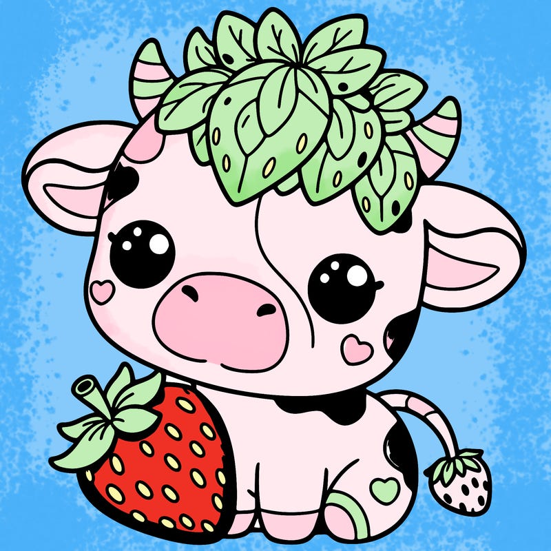 cute strawberry cow