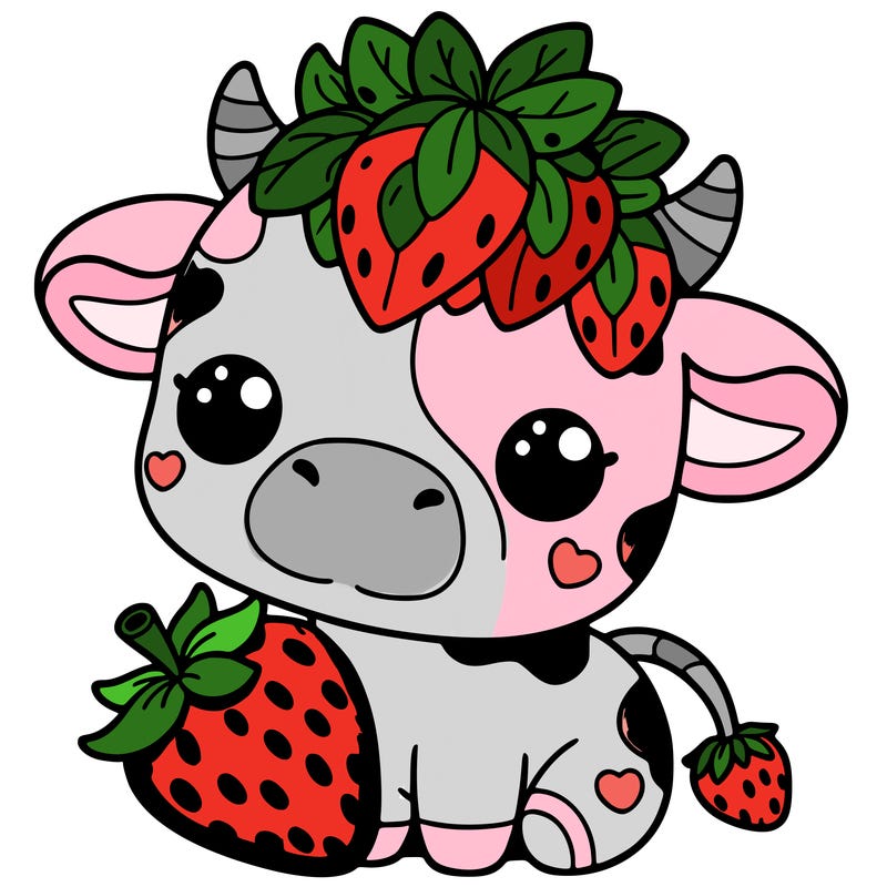 cute strawberry cow