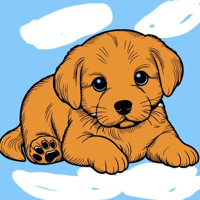 a cute realistic puppy