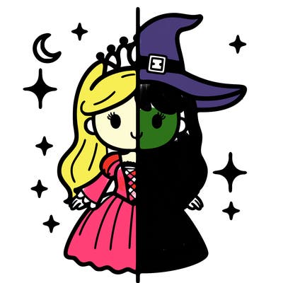 split princess and witch