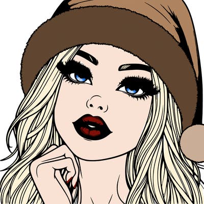 realistic christmas girl with lips