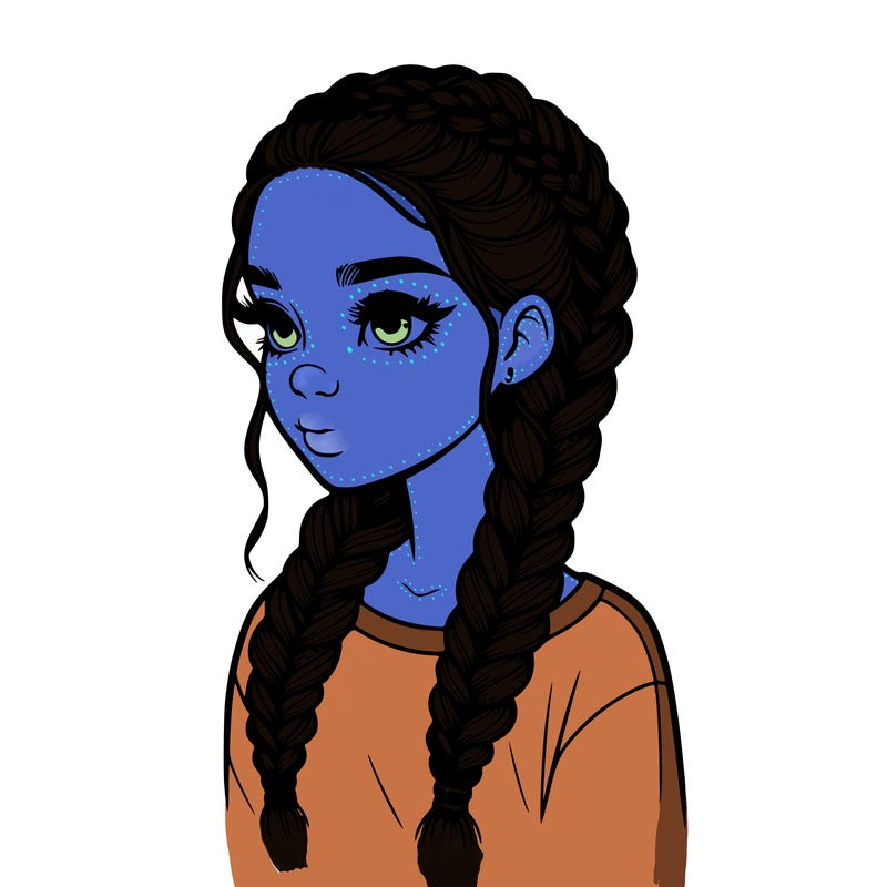 realistic girl with braids