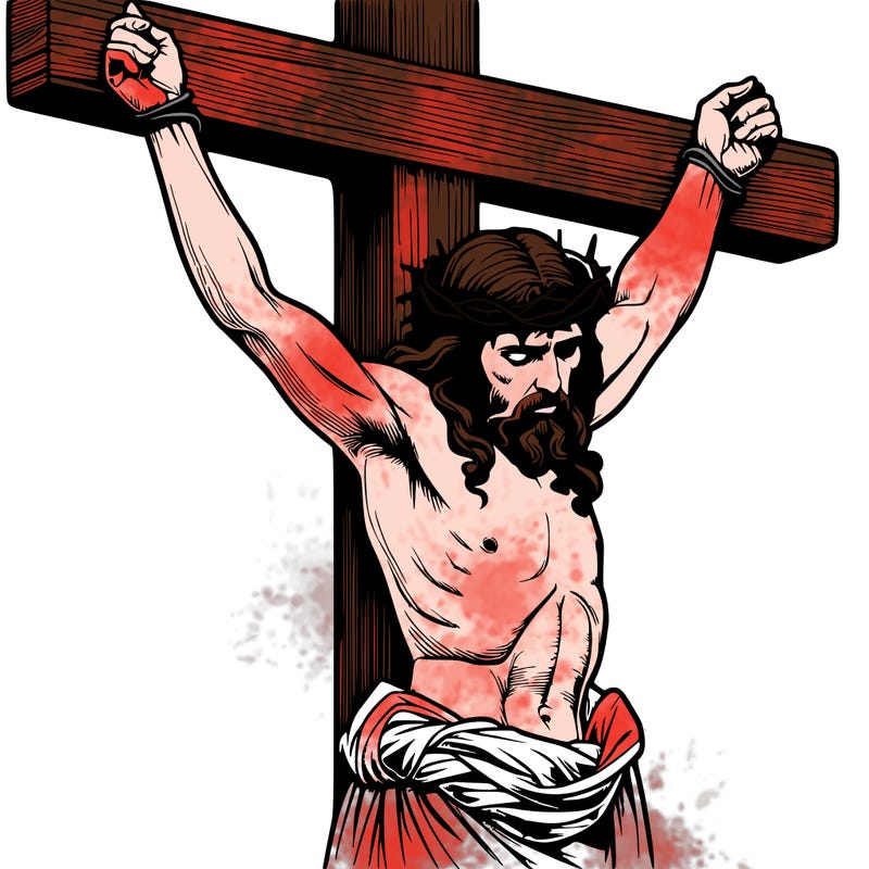 jesus realistic on the cross