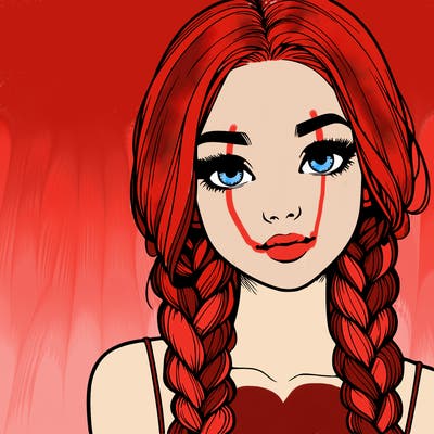 realistic girl with braids