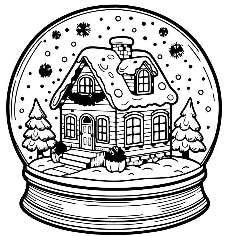 house in a snow globe