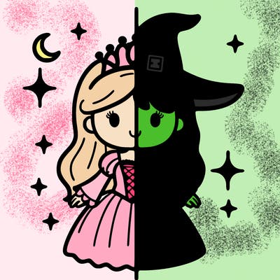 split princess and witch