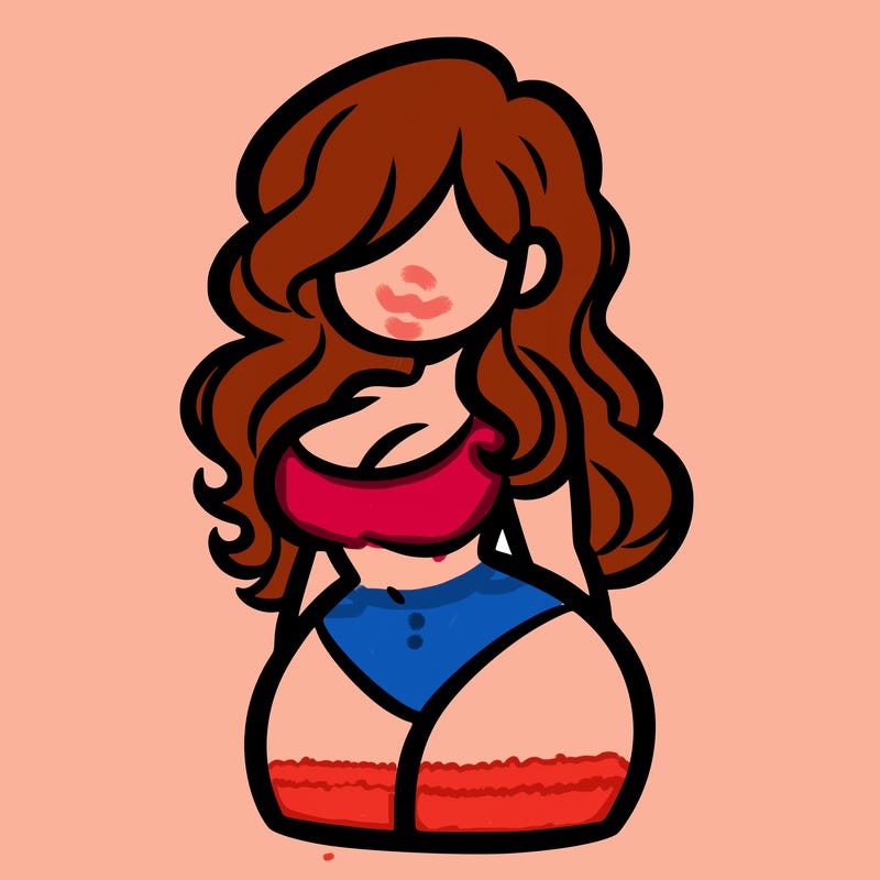 curvy woman with hair