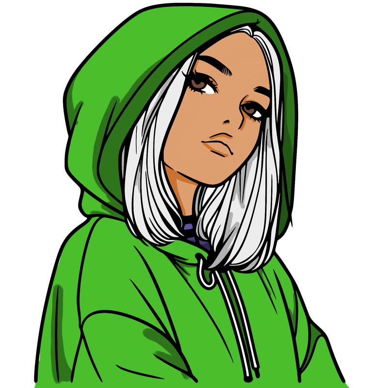 a realistic girl in a hoodie