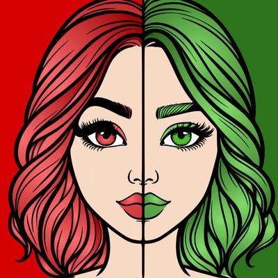 realistic girl split half