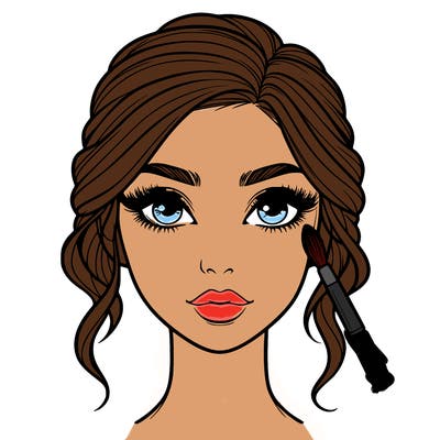 realistic person with makeup